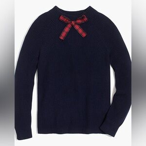 J.Crew Mercantile Navy Bow Sweater XXS Preppy Classic Merino Blend